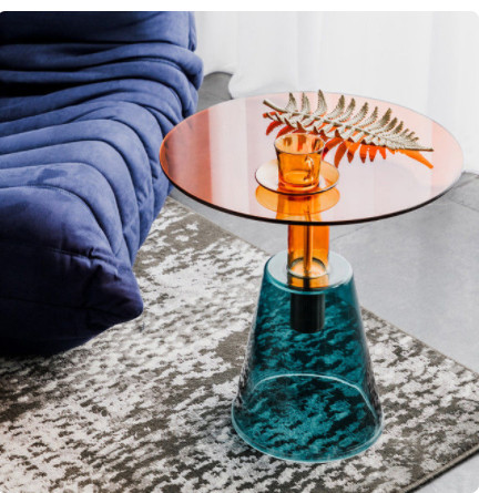mais recente caso da empresa sobre A sala de visitas do minimalismo moderou a mesa de centro superior de vidro Mini Light Luxury
