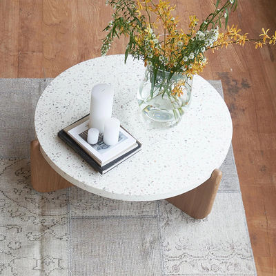 Minimalist Marble Topped Pedestal Coffee Table White OEM Available