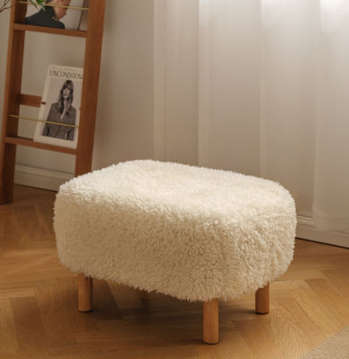 Plush Fabric Cashmere White Wool Chair Minimalist Modern Ins Style