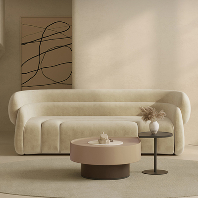 Flannel Fabric 3 Seat Velvet Modern Suit Sofa For Bedroom