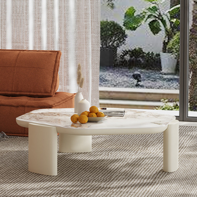 Marble Countertop Round Rock Coffee Table Customize Color