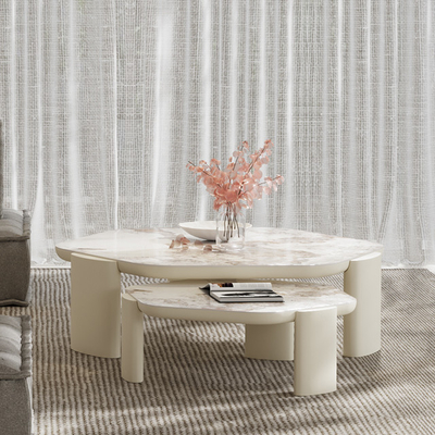 Marble Countertop Round Rock Coffee Table Customize Color