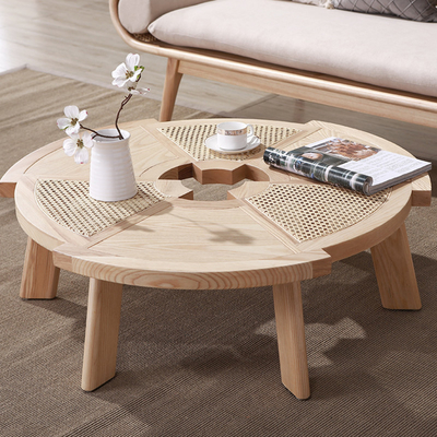 Outdoor Center Cane Round Coffee Rattan Table 80 * 80