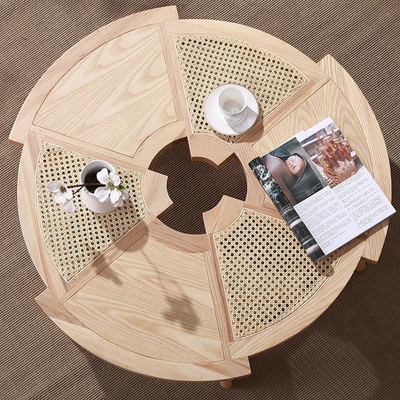 Outdoor Center Cane Round Coffee Rattan Table 80 * 80