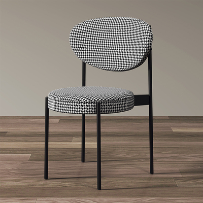 Modern Fabric Dining Room Wrought Iron Dining Chairs With Metal