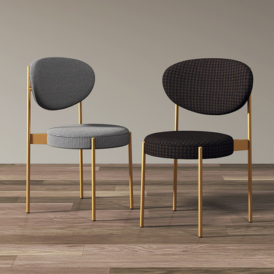 Modern Fabric Dining Room Wrought Iron Dining Chairs With Metal