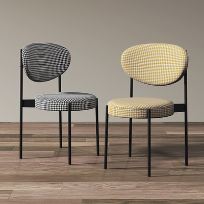 Modern Fabric Dining Room Wrought Iron Dining Chairs With Metal