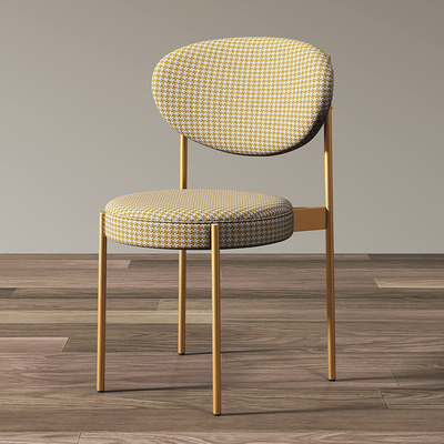 Modern Fabric Dining Room Wrought Iron Dining Chairs With Metal