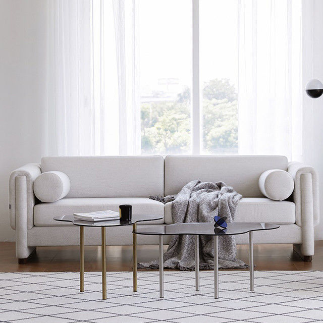 230*90cm Nordic Relaxing Modern Fabric Sofa Set With Birch Legs