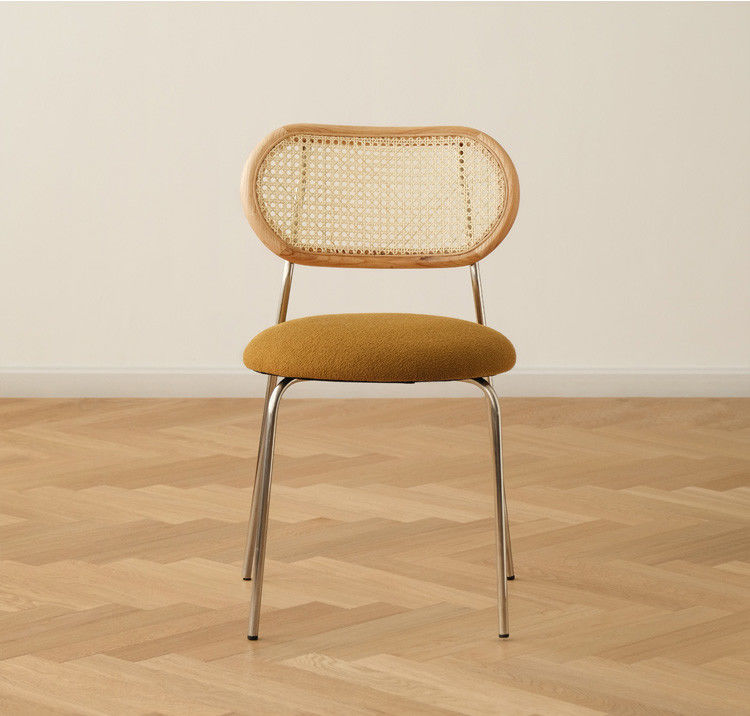 Household Rattan Backrest Cloth Dining Chair 49*46*75cm