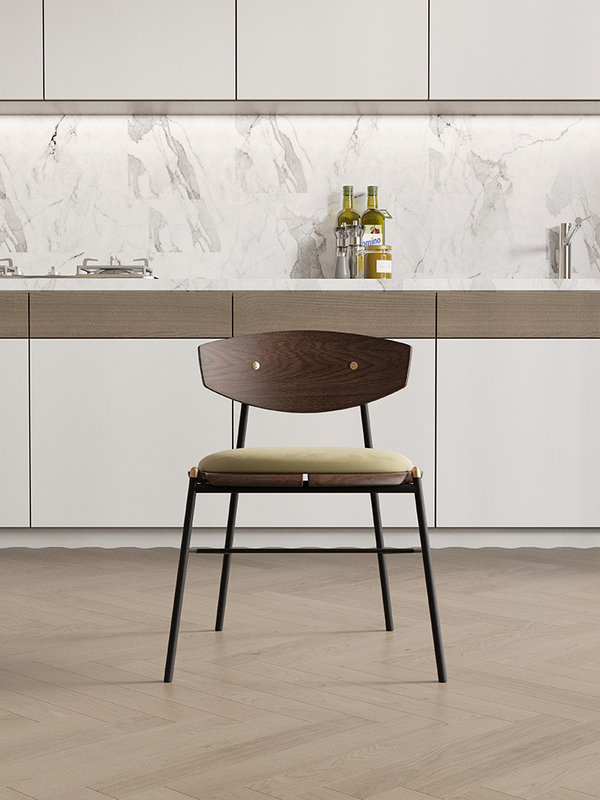Fireproof Ultra Modern Dining Chairs Wooden Back In Family Living Room