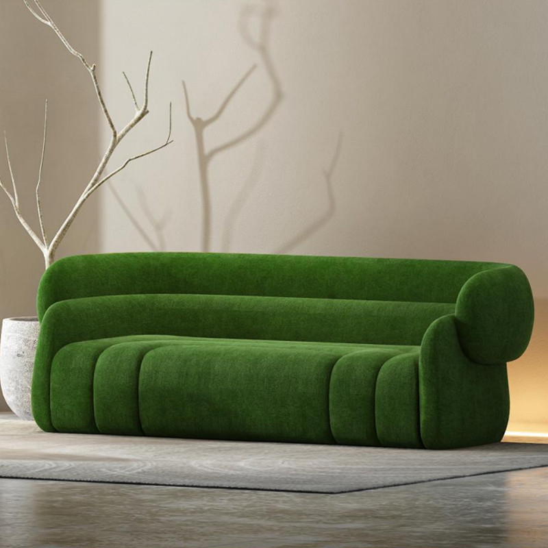 Flannel Fabric 3 Seat Velvet Modern Suit Sofa For Bedroom