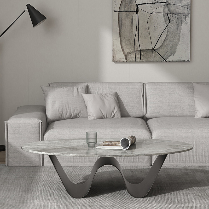 Glass Marble Topped Pedestal Coffee Table 12mm Rock Slab Top