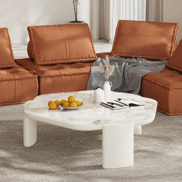 Marble Countertop Round Rock Coffee Table Customize Color